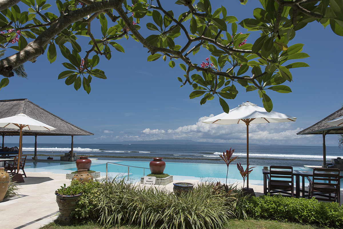 Infinity Swimming Pool at Lotus Bungalows Candidasa Bali