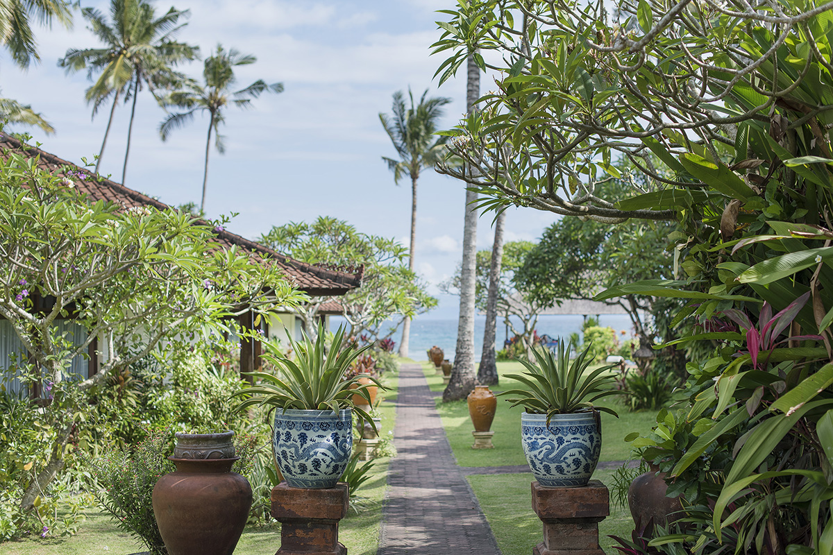 Tropical Garden at Lotus Bungalows Candidasa Bali