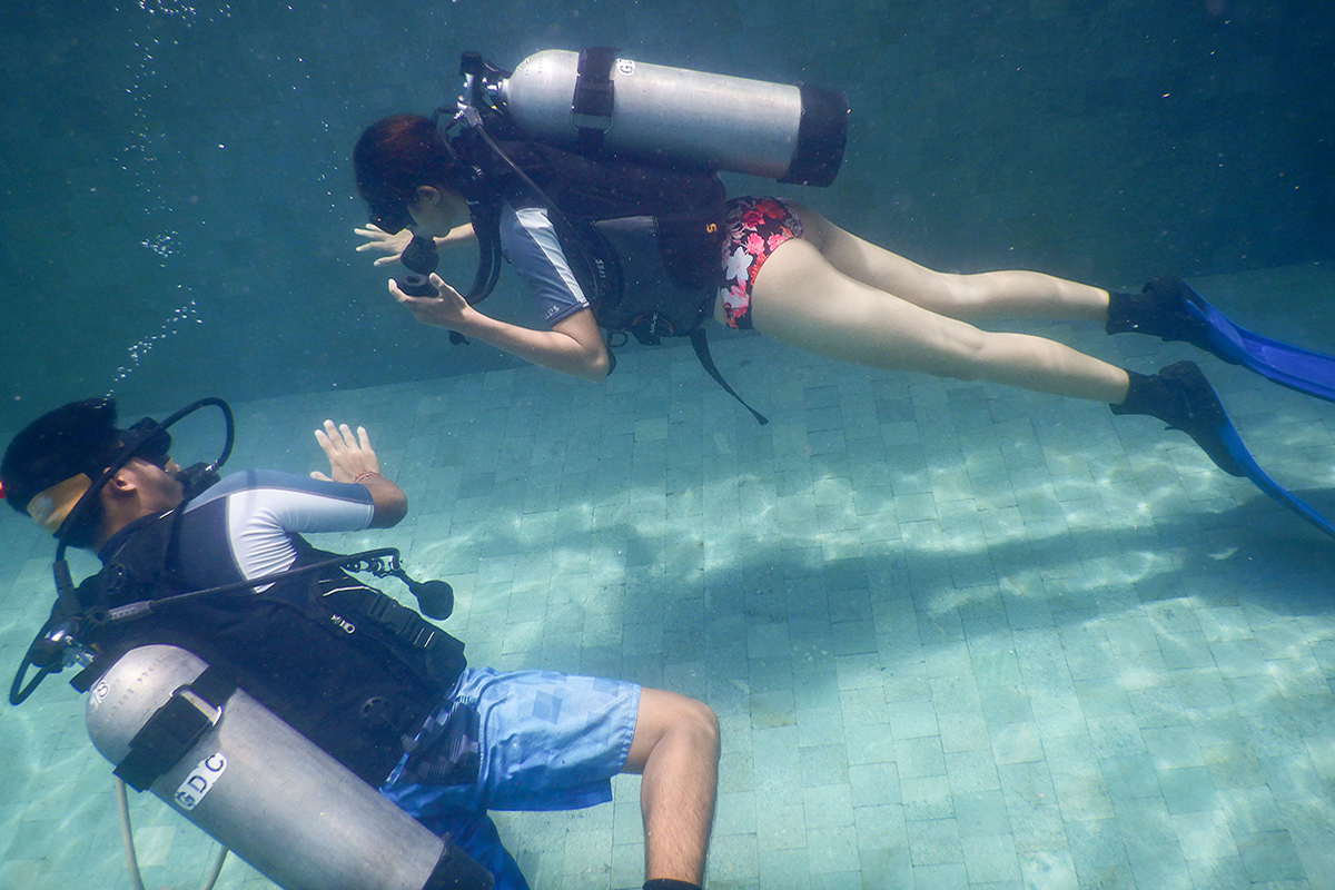 Diving with kids in Candidasa, Bali